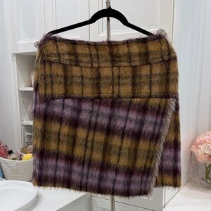 See By Chloe Plaid Skirt in Mustard and Purple